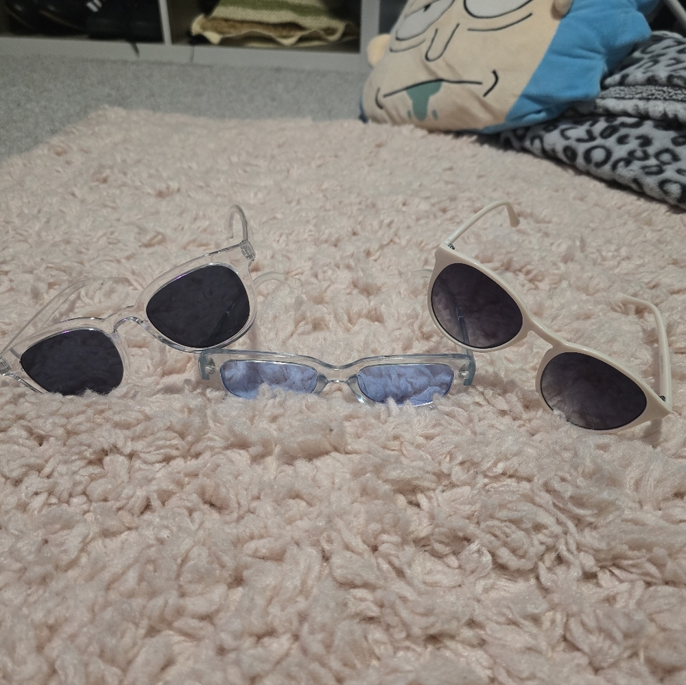 Stylish Sunglasses Trio in Pink and Blue